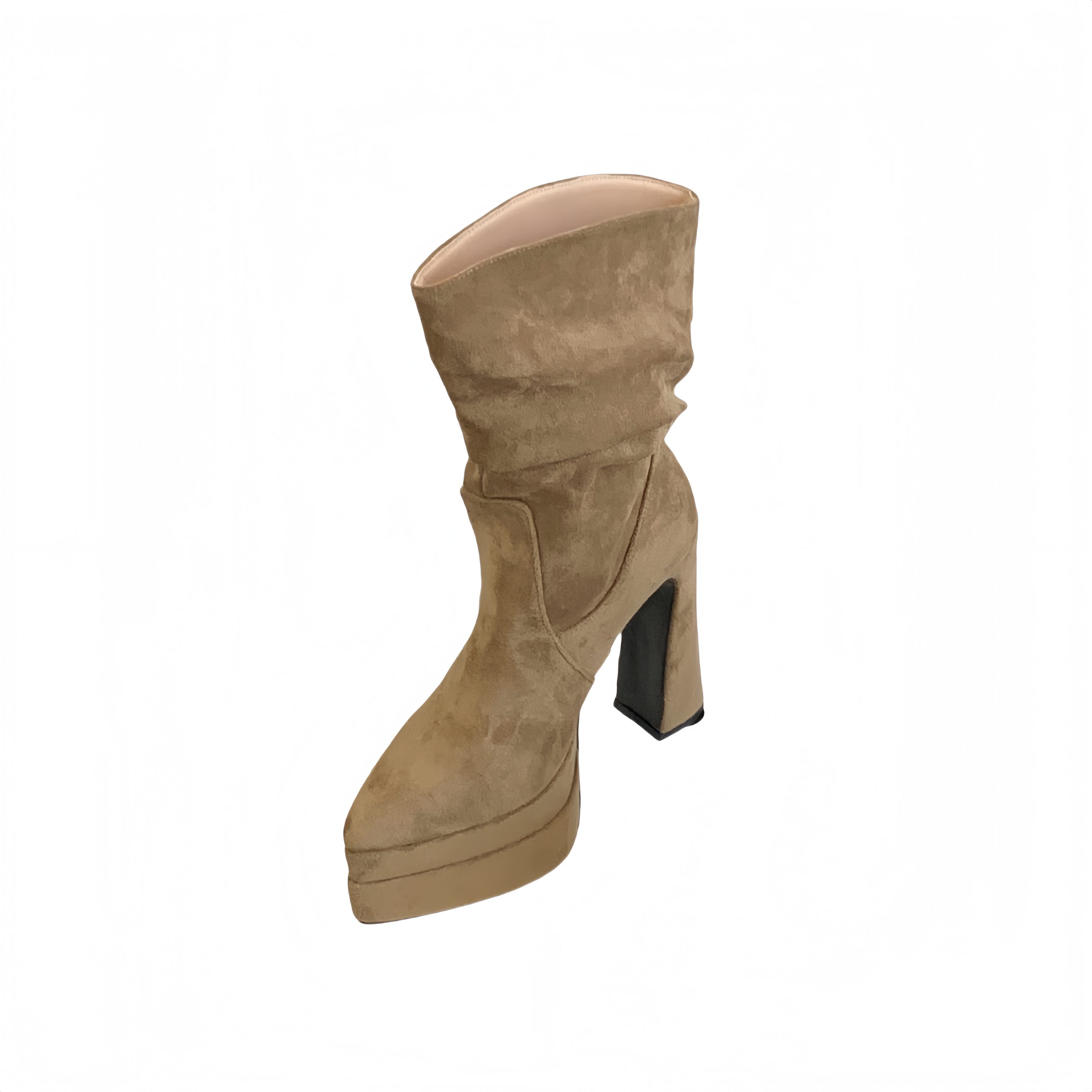 BUBUFLY Women's European American Style High Heel Pointed Toe Chunky Heel Short Boots with Platform, 13cm Heel, Fall Winter 2025 New - Image 5
