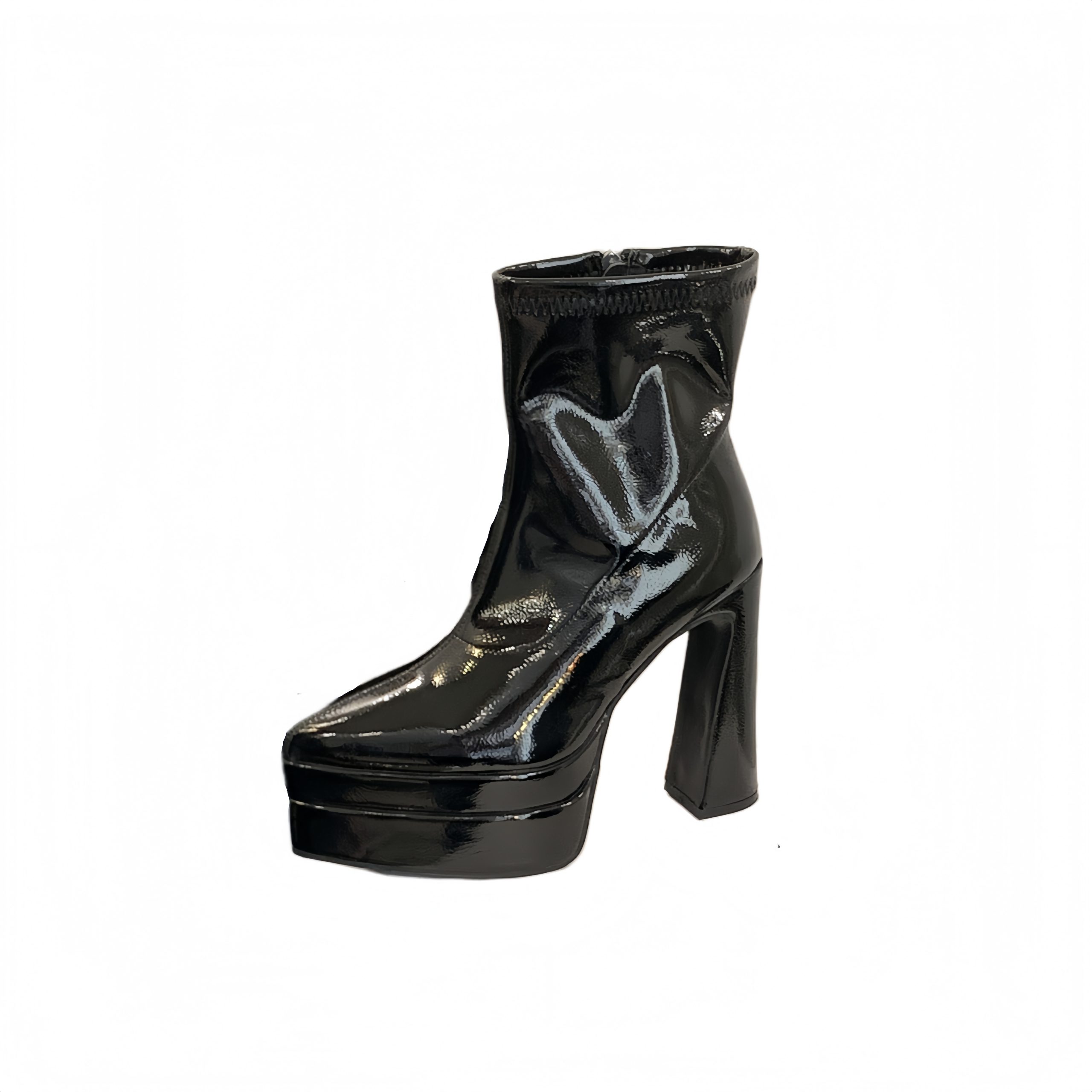 2025 European American Fashion Minimalist Ultra High Heel Short Boots Korean Style Versatile Pointed Toe Chunky Heel Side Zipper Fashion Boots for Women - Image 5